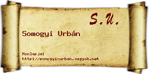 Somogyi Urbán névjegykártya